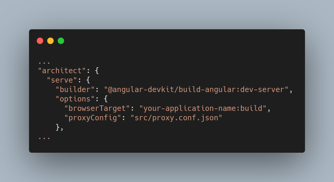 Add your Proxy Configuration File to angular.json - and forget it ever existed